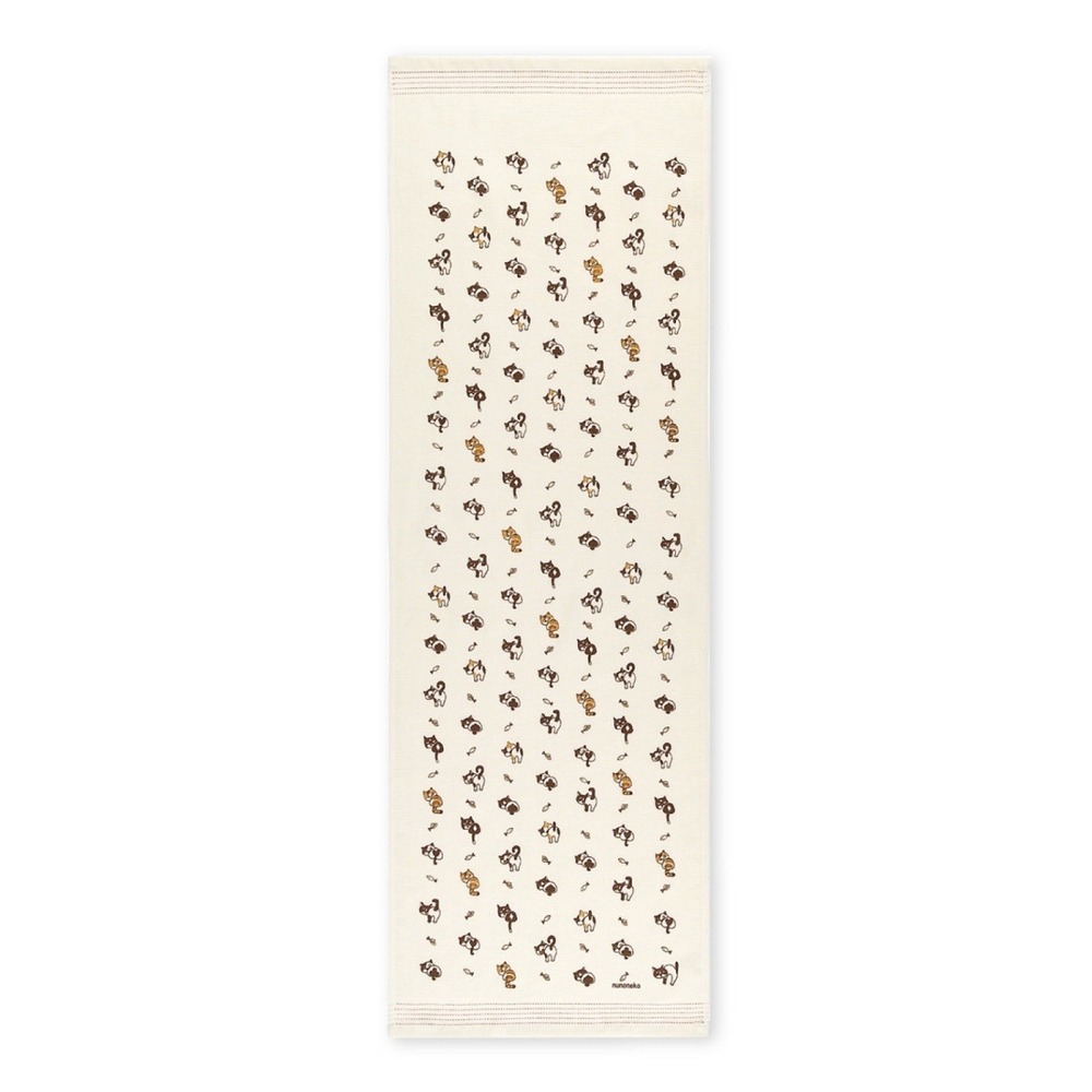 NEW Kontex Imabari Towel, JAPAN Tenugui, Beige, Cute Cat Design, 1 piece - Picture 6 of 7